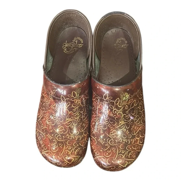 Dansko 20th Anniversary Limited Edition Clogs Brown Patent Leather Size 10.5 - Picture 9 of 13